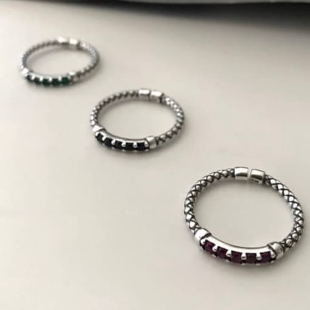925 Sterling Silver Black Cuff Ring
